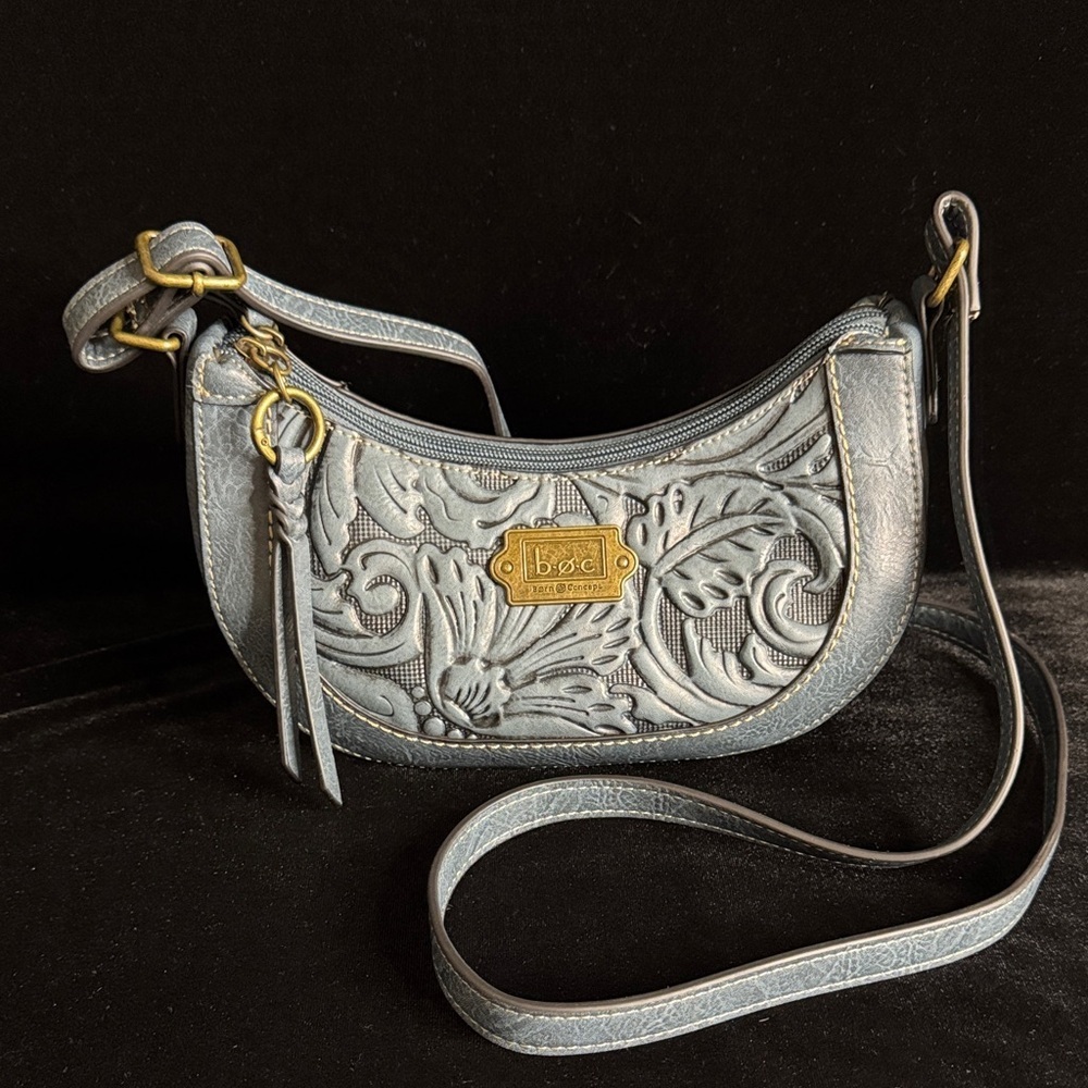 b.o.c. Floral Embossed Crossbody Bag in Blue